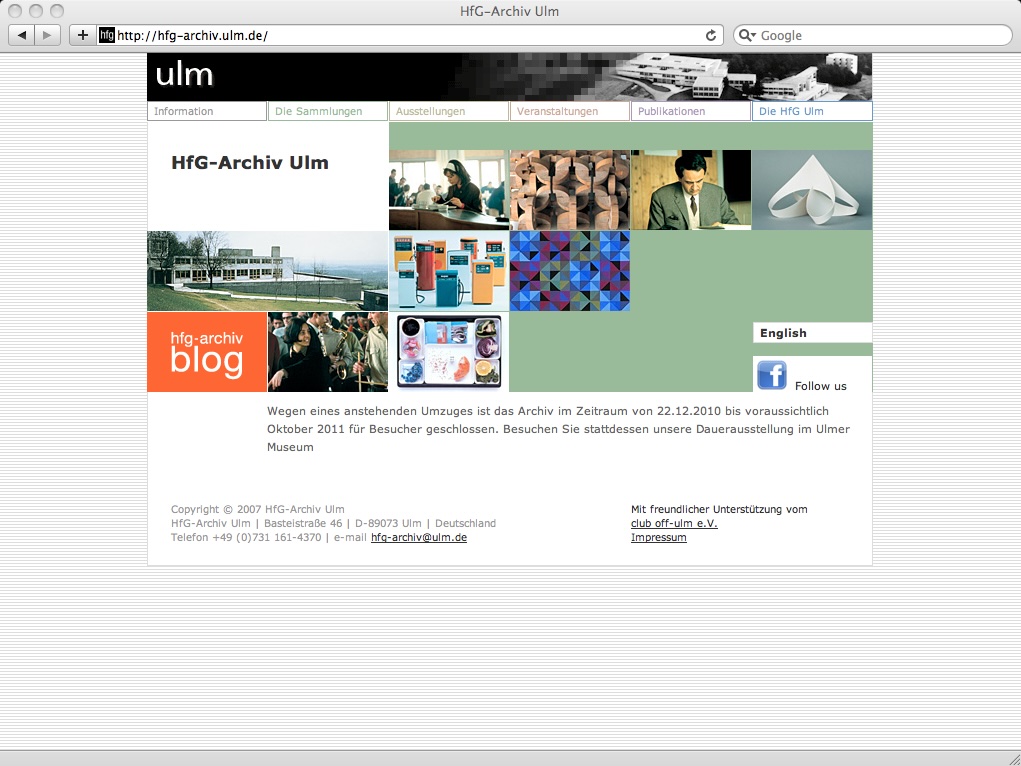 HfG Archive Ulm Website