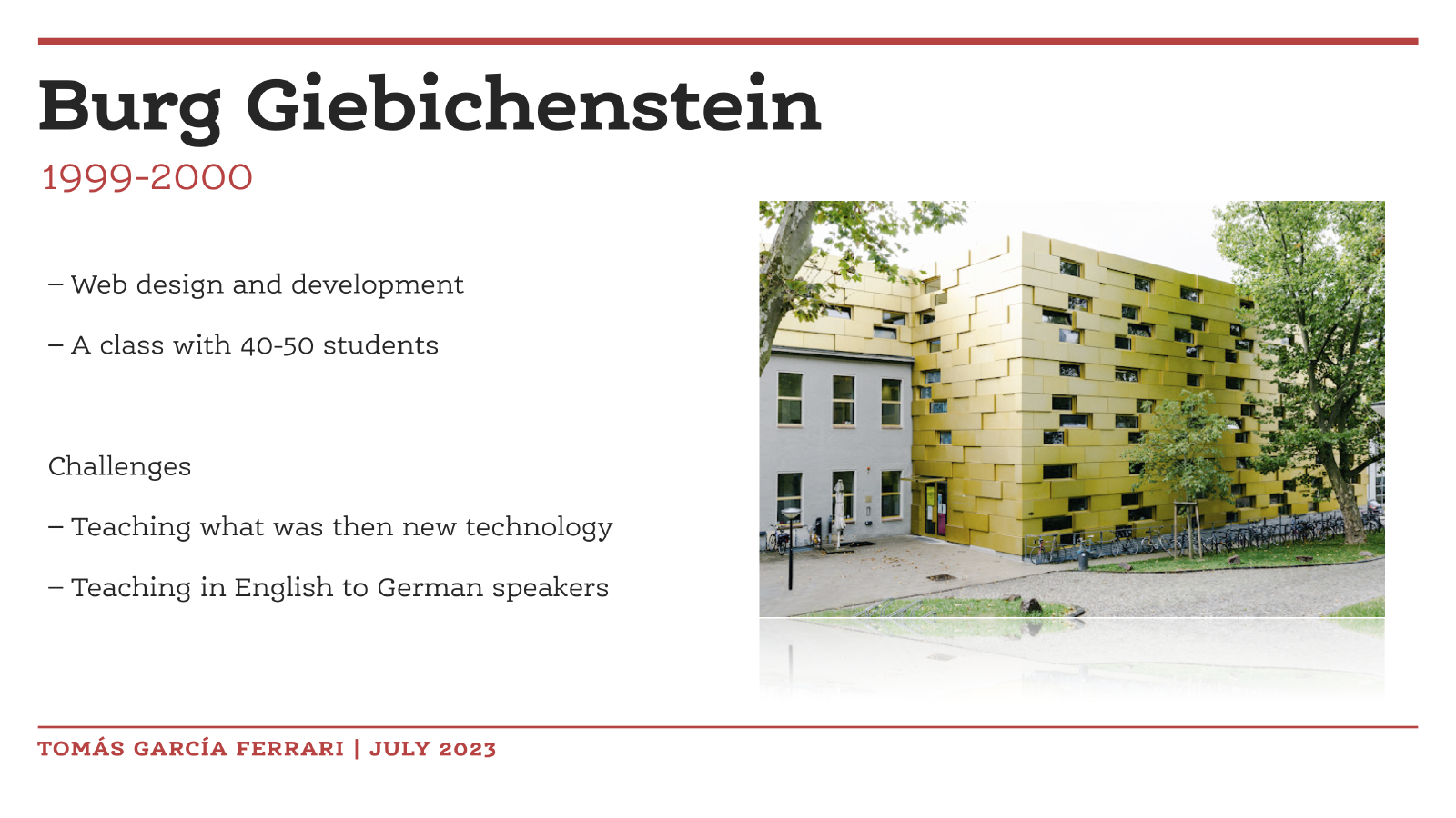 Teaching at Burg Giebichenstein (Germany)