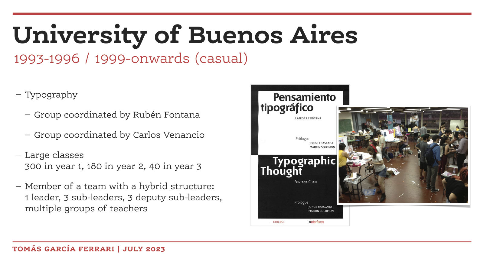 Teaching at FADU UBA (Argentina)